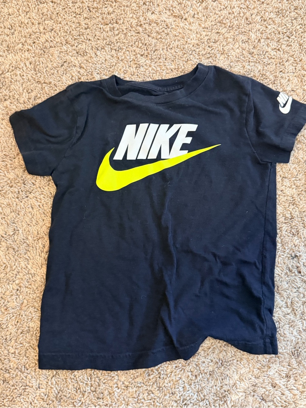 Nike Black Short-Sleeve Tee with Yellow Swoosh